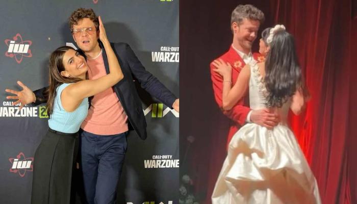 Jack Quaid and Claudia Doumit