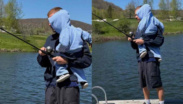 Justin Bieber with son, Jack Blues Bieber