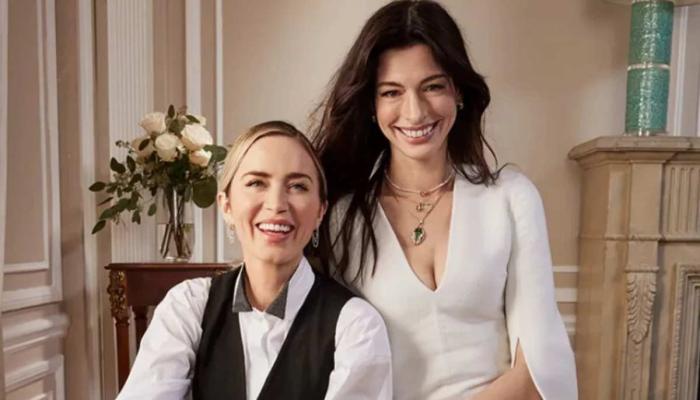 Anne Hathaway with Emily Blunt