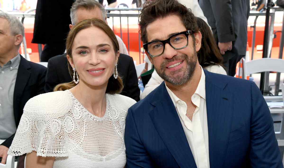Emily Blunt and John Krasinski at her Walk of Fame ceremony