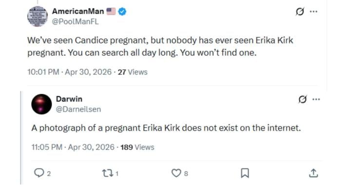 Erika Kirk goes viral for having no pregnancy pictures online