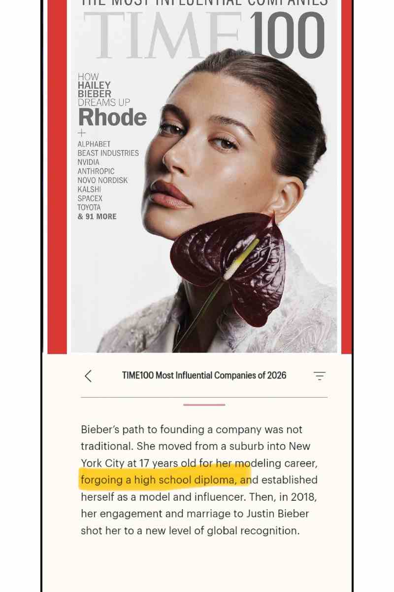 Hailey Bieber Time100 Magazine adds bizarre detail about model