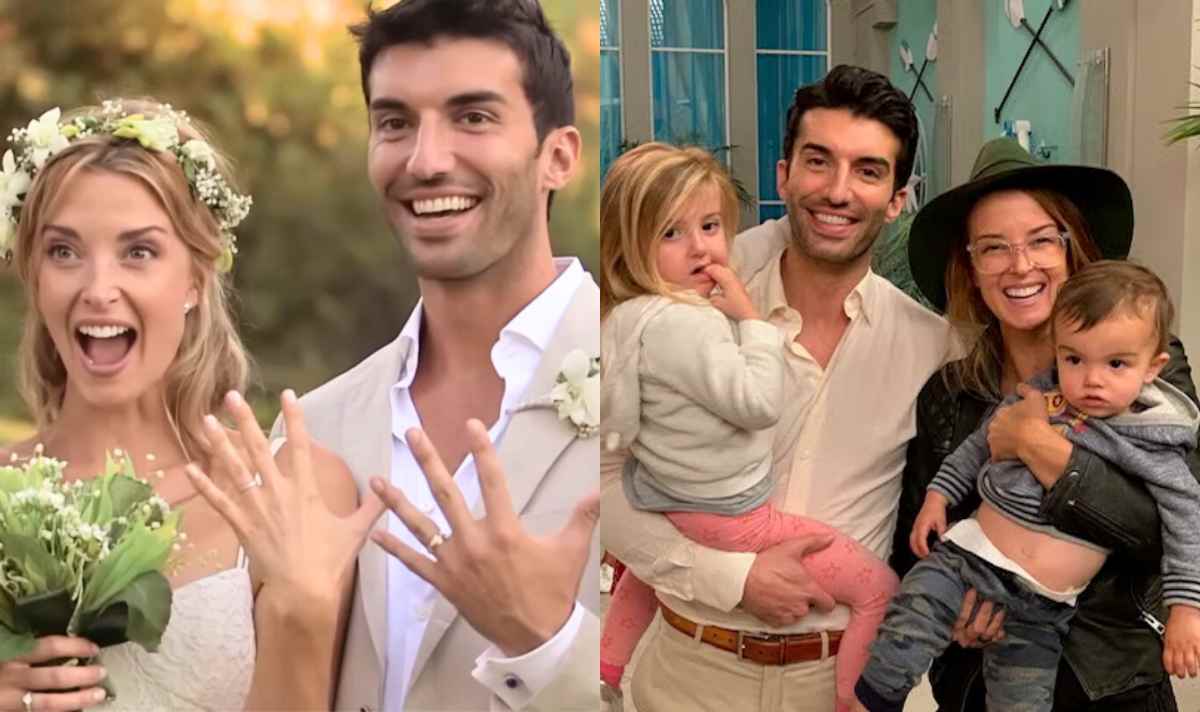 Justin Baldoni with wife Emily and children