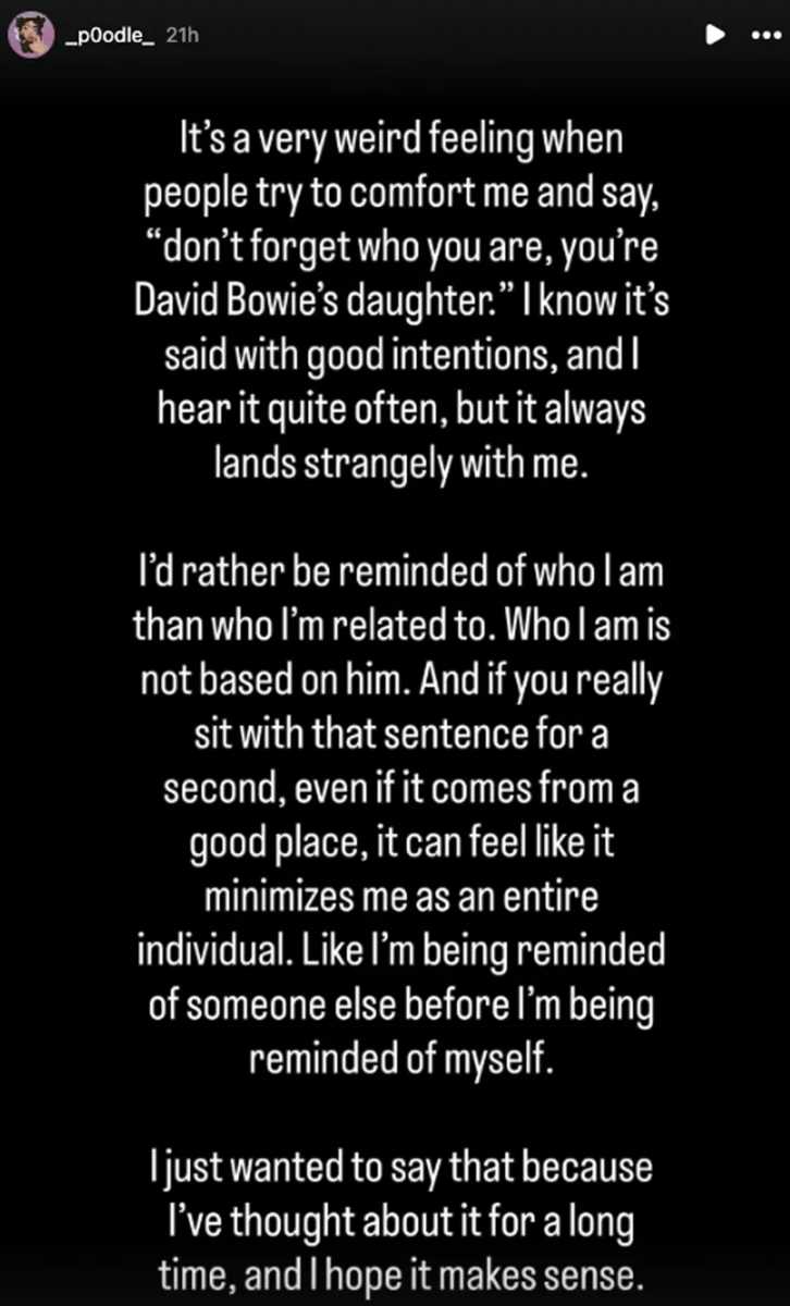 David Bowie‘s daughter severs herself from father’s legacy