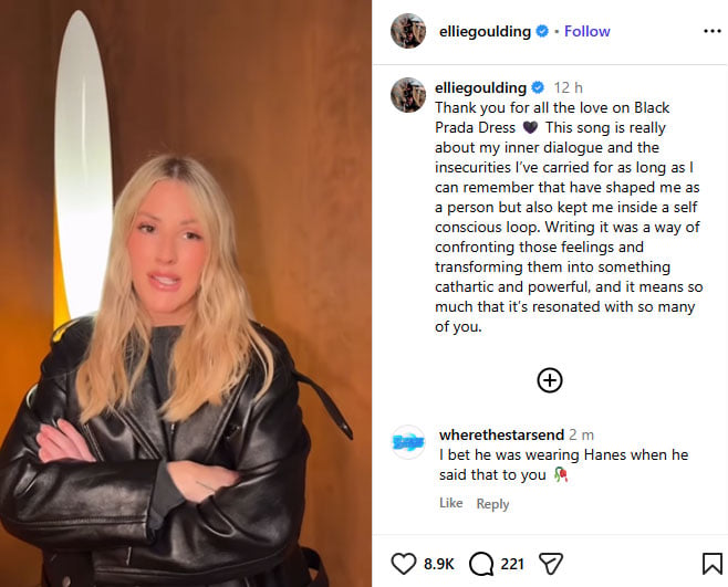 Ellie Goulding makes bold declaration about her new song ‘Black Prada Dress’