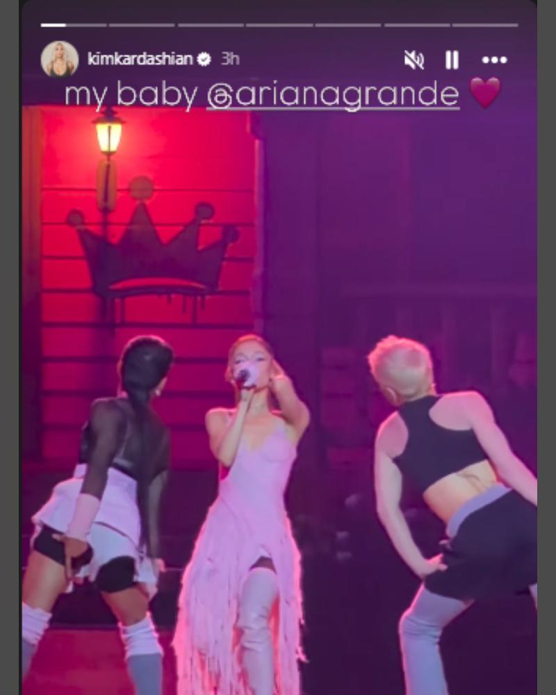Kim Kardashian calls Ariana Grande my baby after Eternal Sunshine tour concert