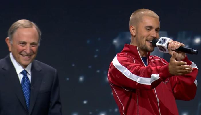 Justin Bieber forgets script amid NHL draft of Gavin McKenna?